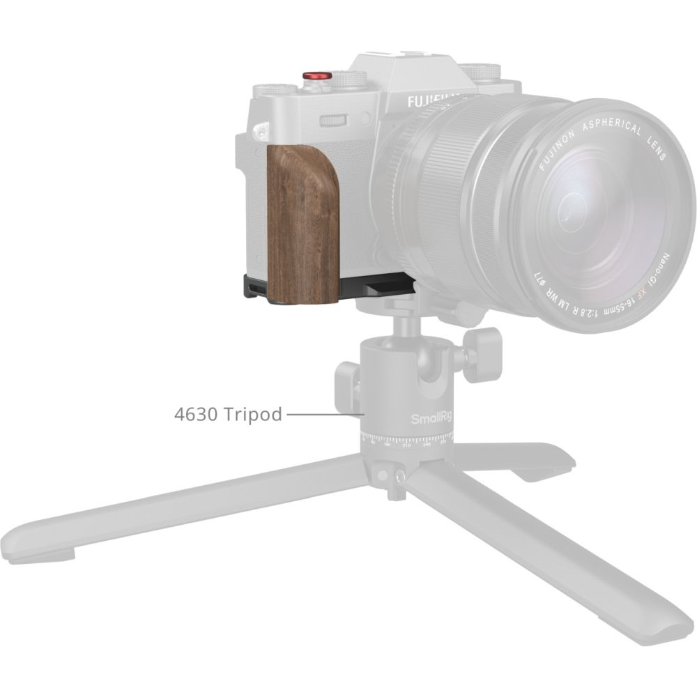 SmallRig 5668 Plaque de Montage en L avec Poignée pour en Bois FUJIFILM X-T30 / X-T30 II / X-T30 III, Argent Anthracite