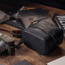 Wotancraft Pochette portable taille L, cuir noir