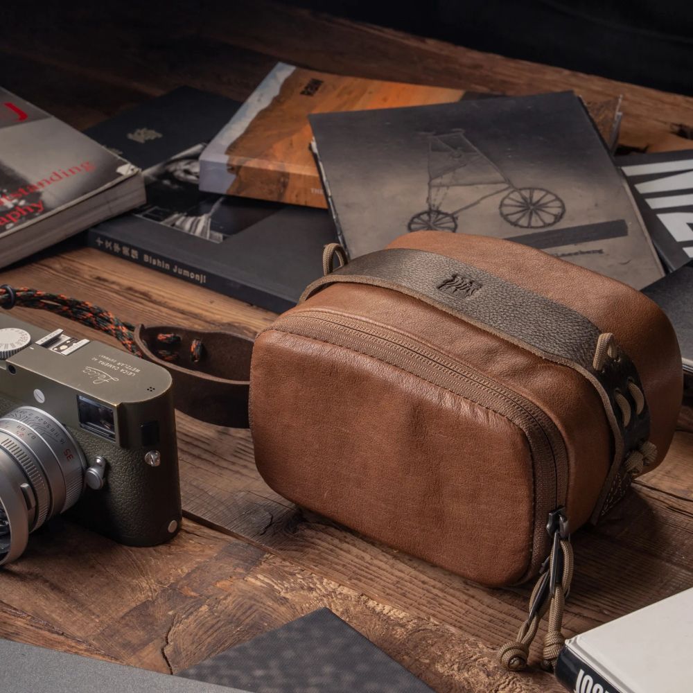 Wotancraft Pochette portable taille L, cuir marron