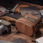 Wotancraft Pochette portable taille L, cuir marron