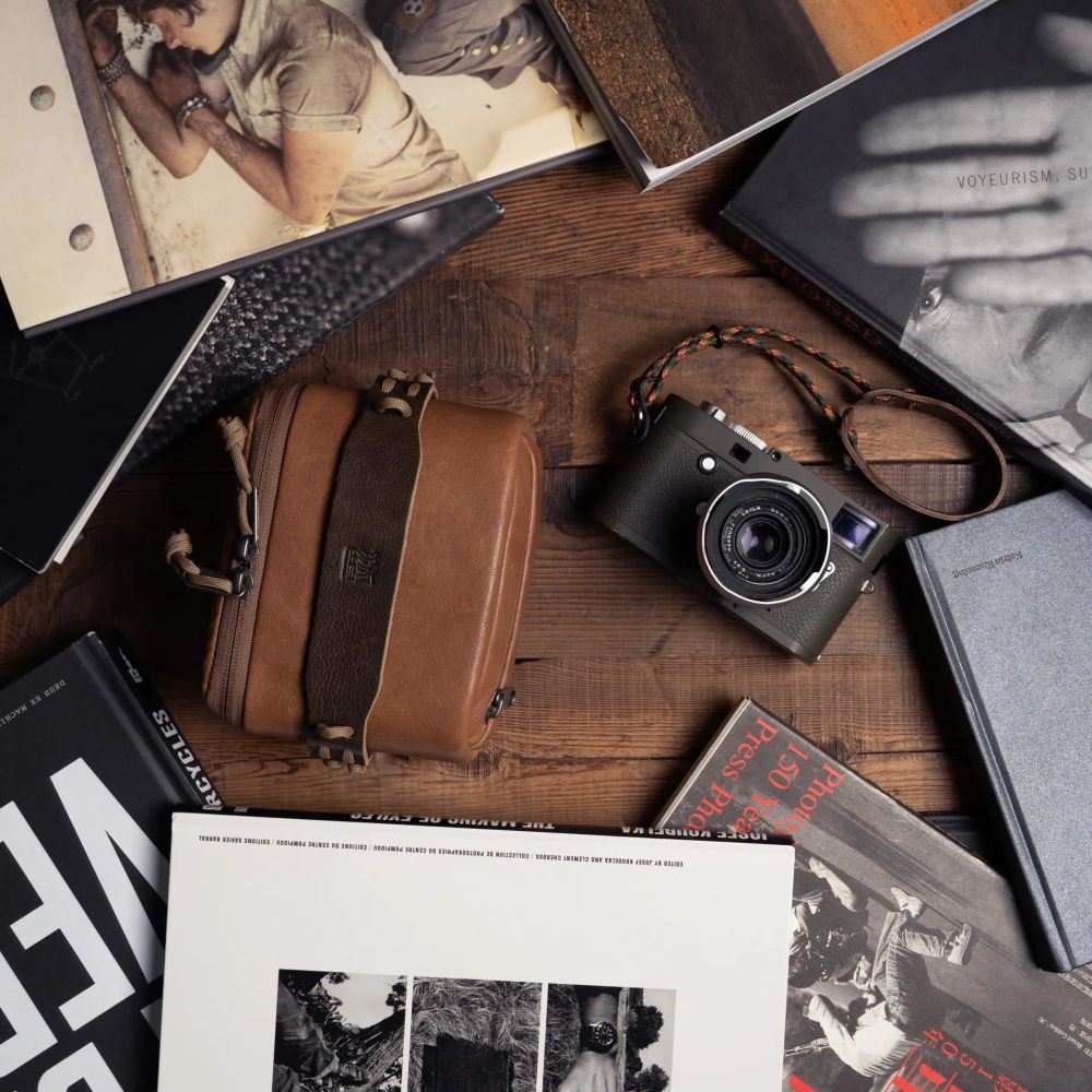 Wotancraft Pochette portable taille L, cuir marron