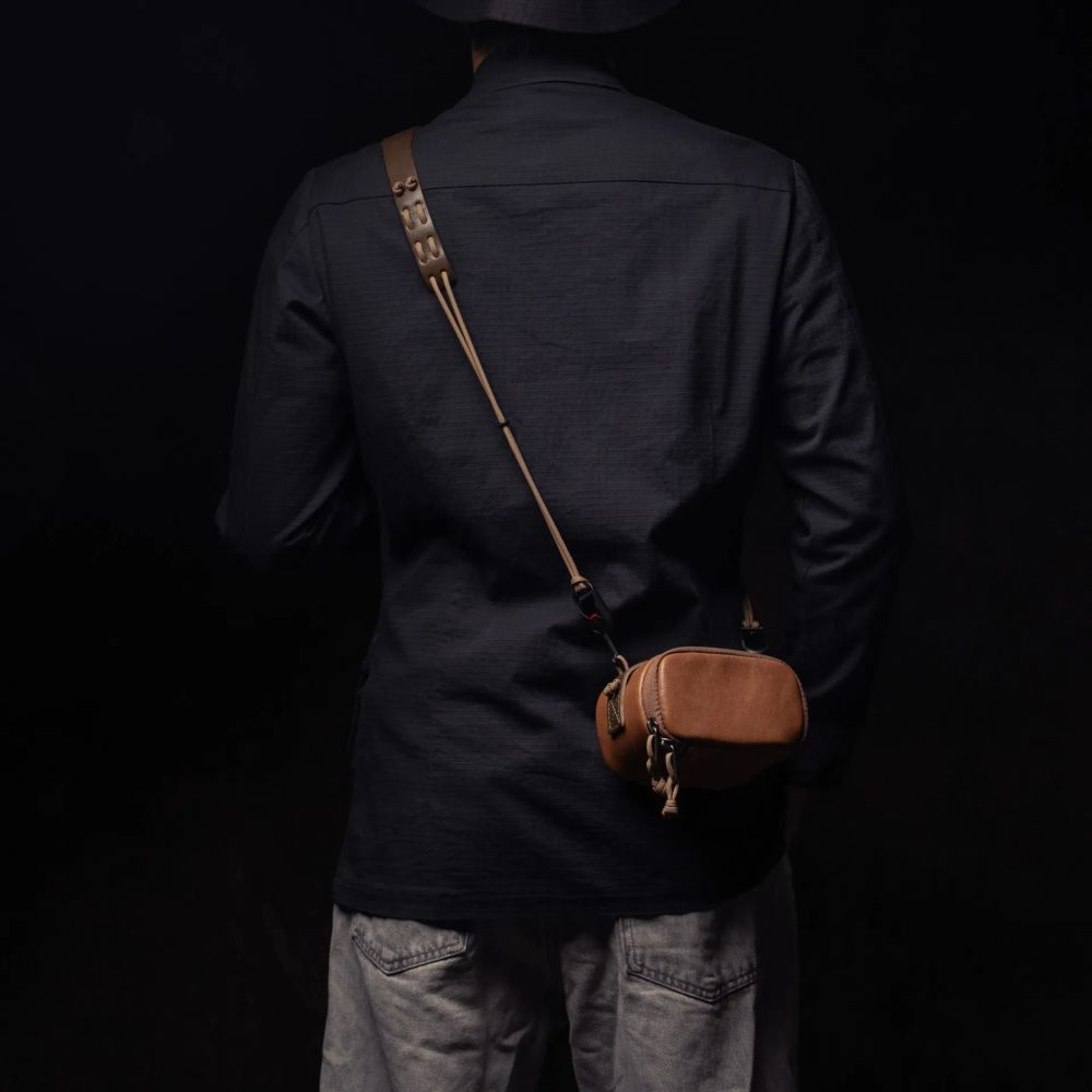 Wotancraft Pochette portable taille L, cuir marron