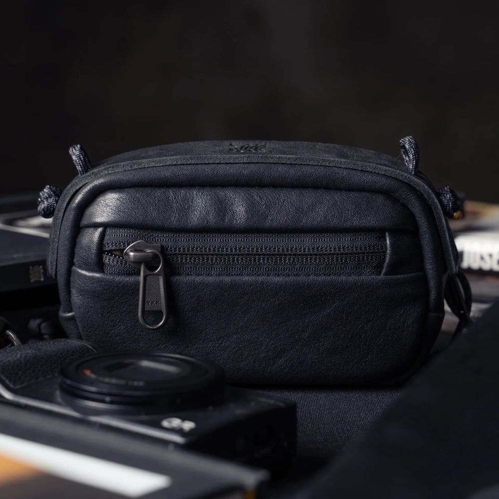 Wotancraft Pochette portable taille S, cuir noir
