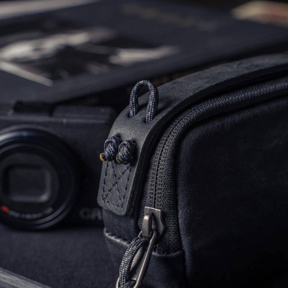 Wotancraft Pochette portable taille S, cuir noir