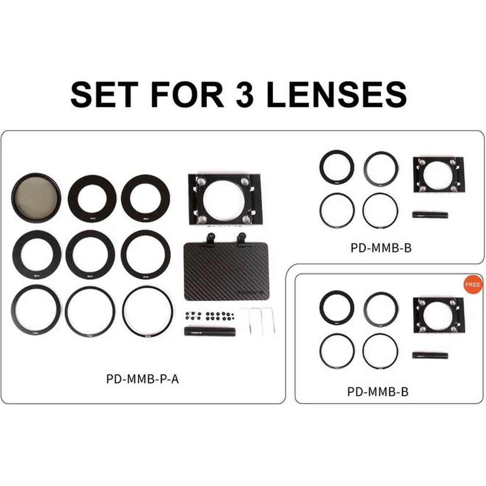PDMovie Mini Matte Box - Kit pour 3 objectifs
