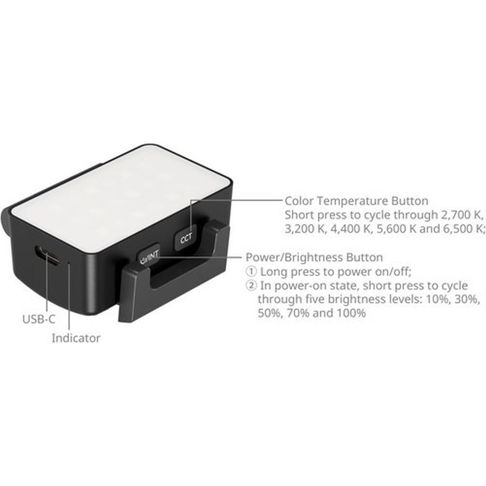SmallRig 5733 Bi-Color LED Video Light for DJI Osmo Pocket 3