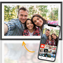 Pora&Co Digitaler Fotorahmen aus schwarzem Holz, 15 Zoll