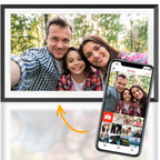 Pora&Co Digitaler Fotorahmen aus schwarzem Holz, 15 Zoll