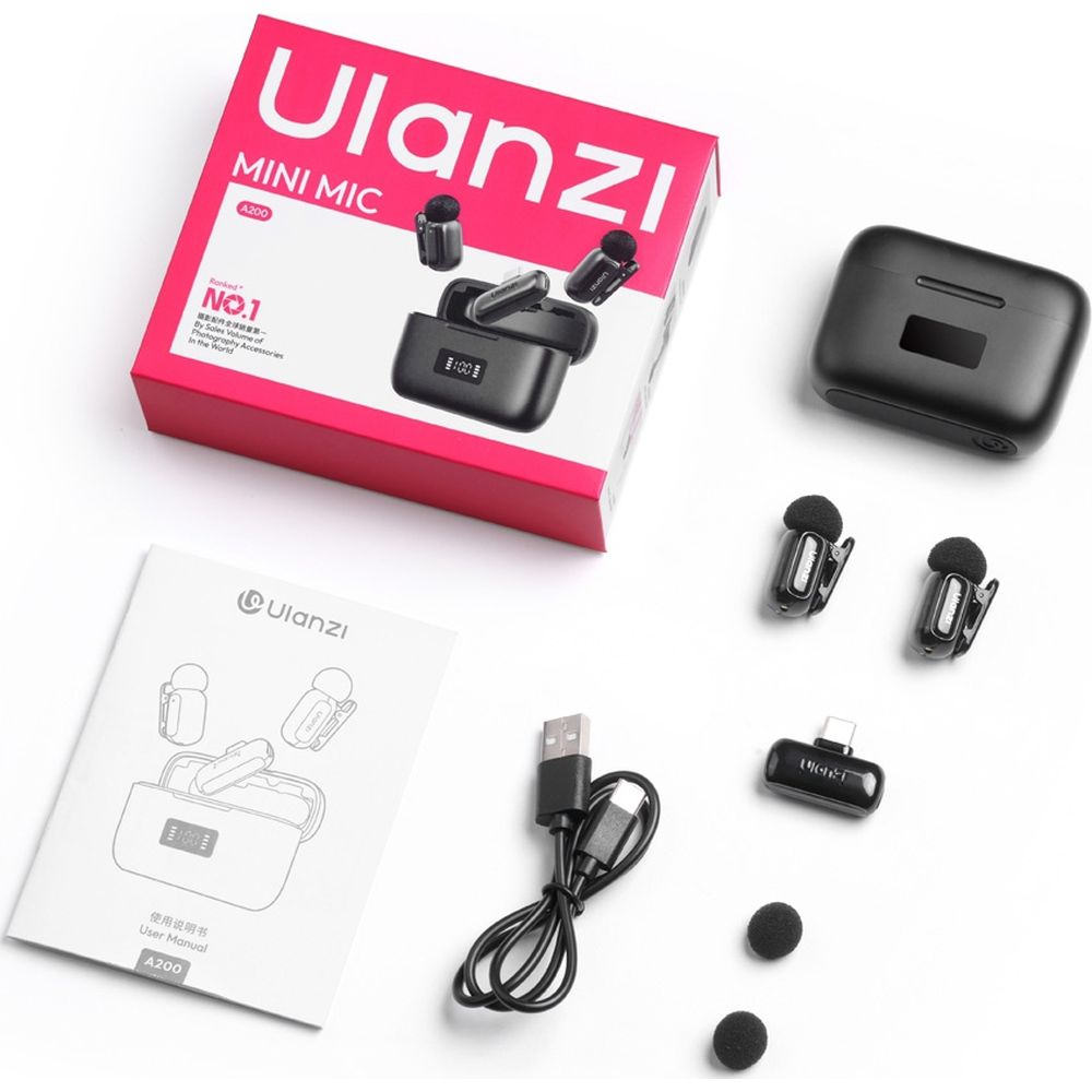 Ulanzi A200 Mini Mic Microphone sans Fil USB-C - Noir