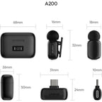 Ulanzi A200 Mini Mic Microphone sans Fil USB-C - Noir/Blanc