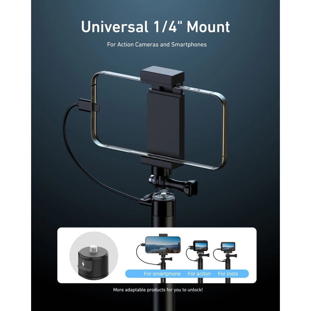 Telesin Power Perche à selfie 2.0 - 102 cm, 18 W, 5000 mAh