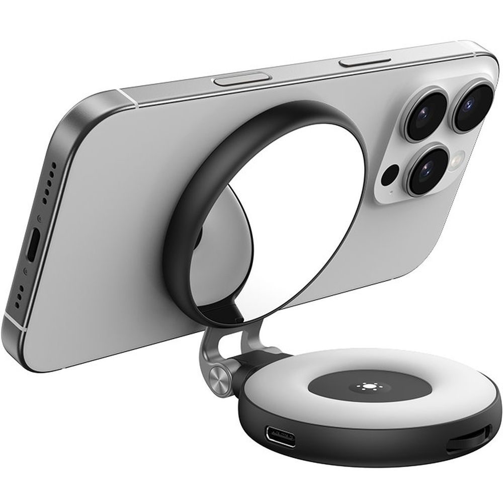 Telesin C03 Lampe selfie MagSafe rotative avec miroir - noire