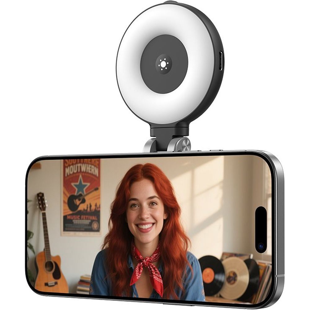 Telesin C03 Lampe selfie MagSafe rotative avec miroir - noire