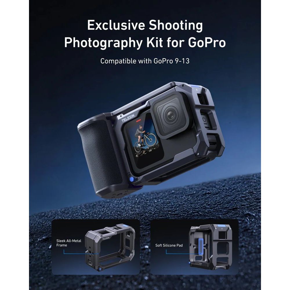 Telesin StreetGrip Kit pour GoPro 9/10/11/12/13 avec cage