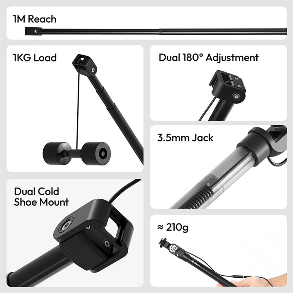 Ulanzi ZJ08 Bras de caméra pour micro avec câble