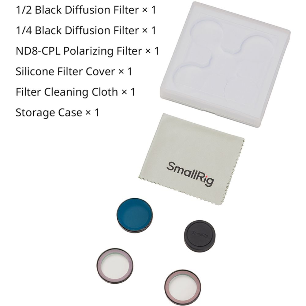 SmallRig 5789 1/2 Diffusion noire & 1/4 Diffusion noire & Kit de filtre polarisant ND8-CPL pour DJI Osmo Nano