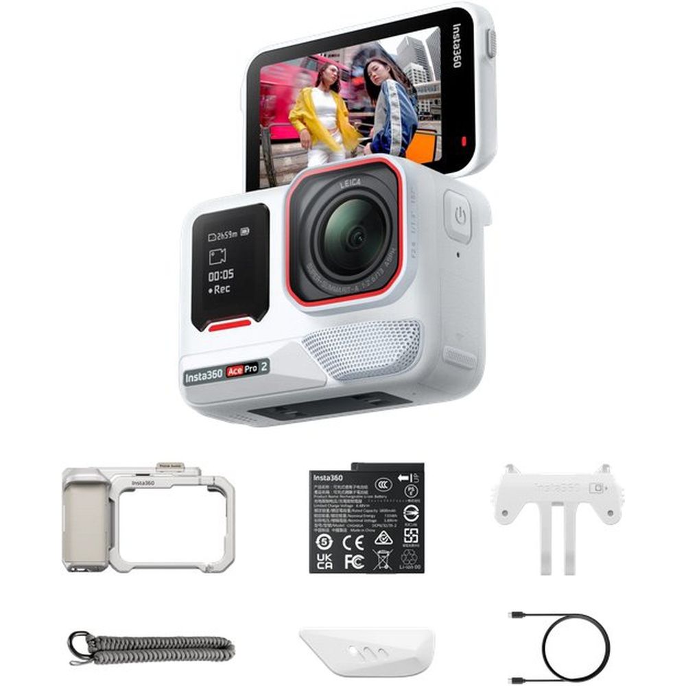 Insta360 Ace Pro 2 (Arktisweiß) Xplorer Bundle (Mondlichtsilber)