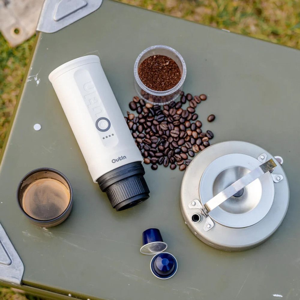 OutIn Nano Portable Electric Espresso Machine – Blanc perle