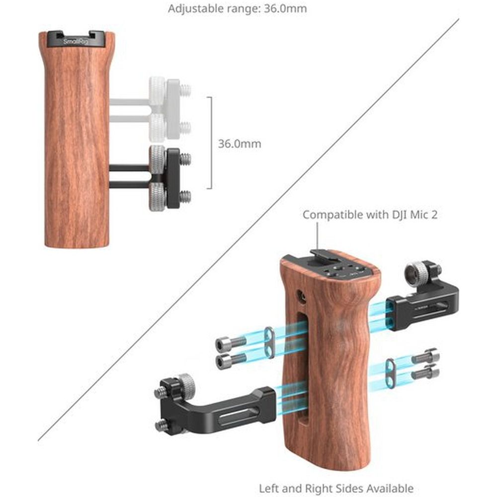 SmallRig 2093D Poignée latérale universelle en bois