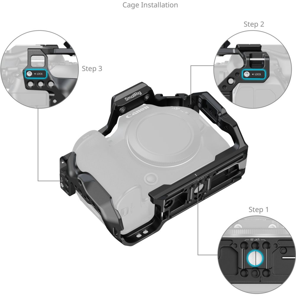 SmallRig 5954 Cage à dégagement rapide « HawkLock » pour Canon EOS R6 Mark III / R6 Mark II