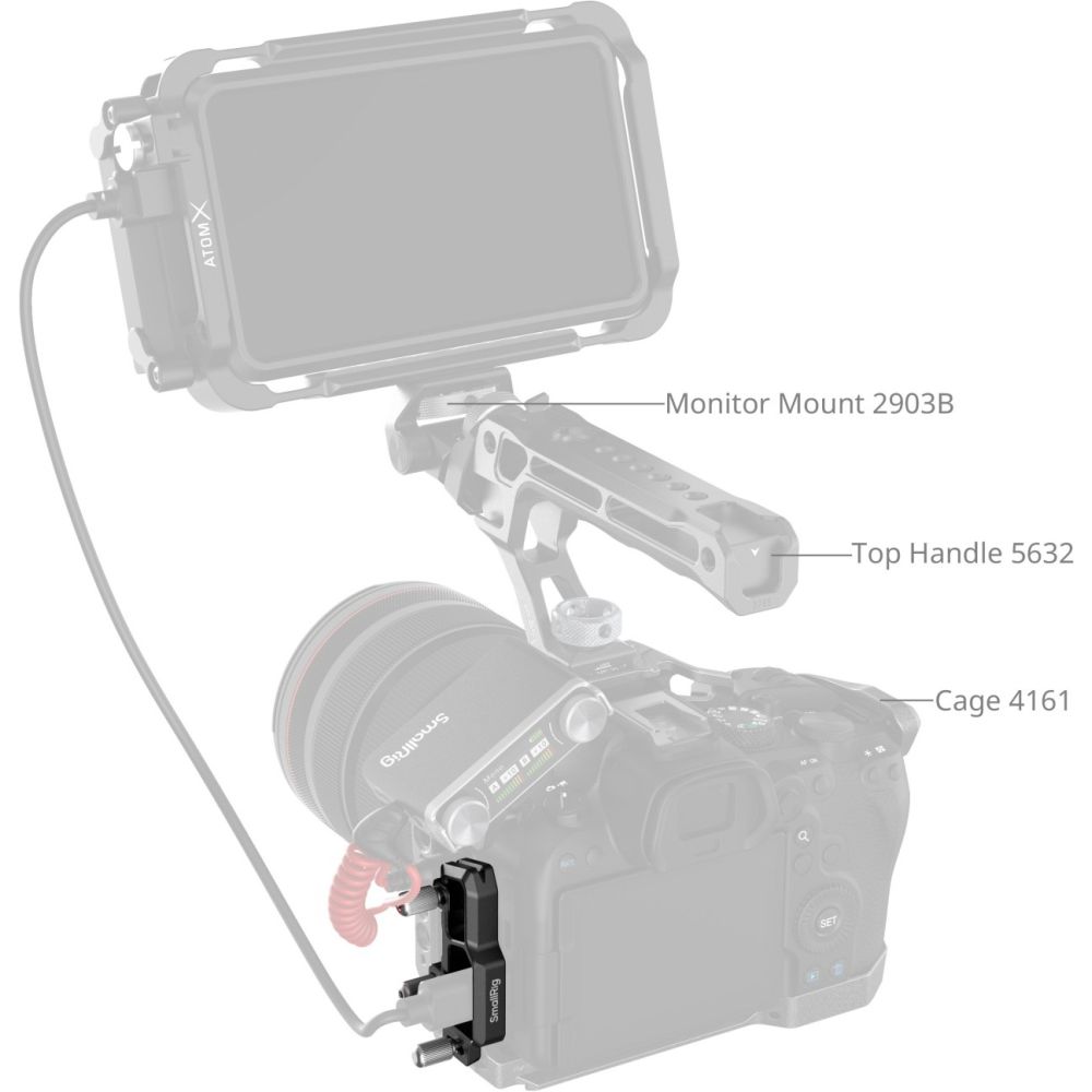 SmallRig 5969 HDMI- und USB-C-Kabelklemme für Cage für Canon EOS R6 Mark III / R5 Mark II