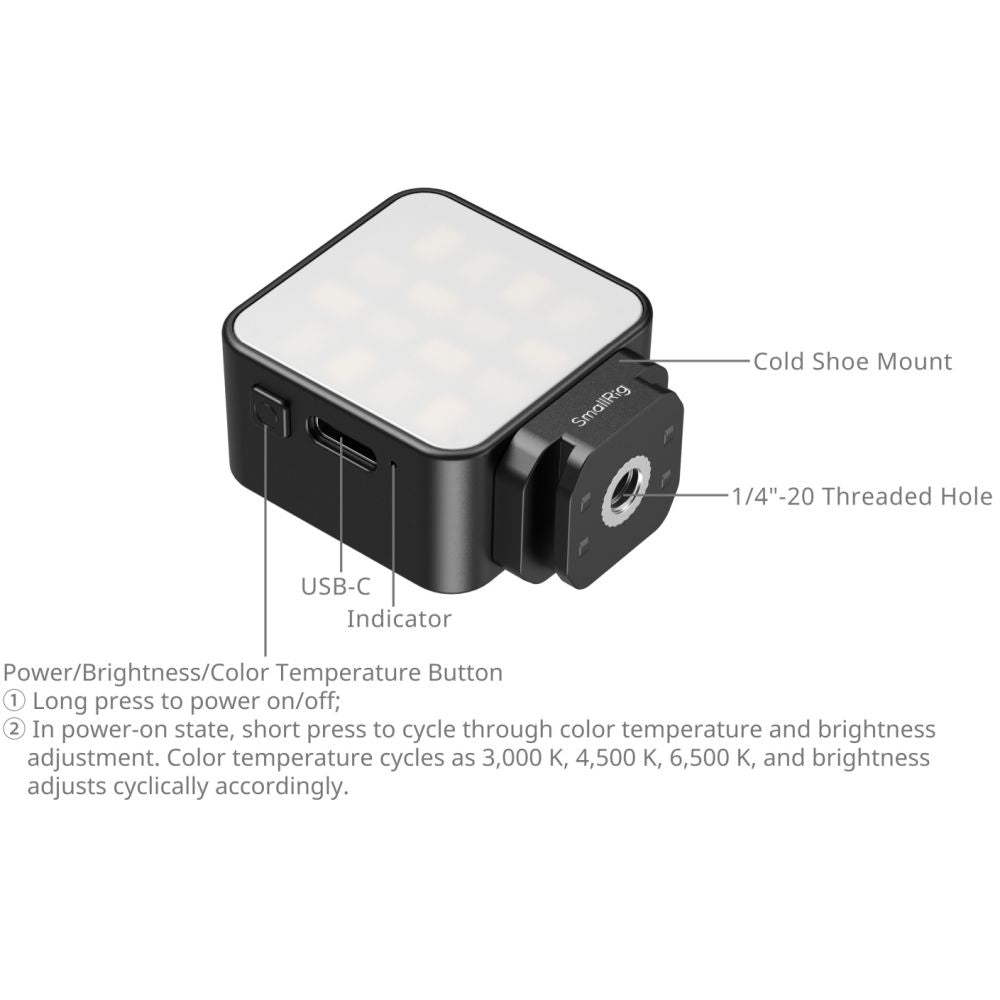 SmallRig 5446 Éclairage d'appoint pour caméras d'action
