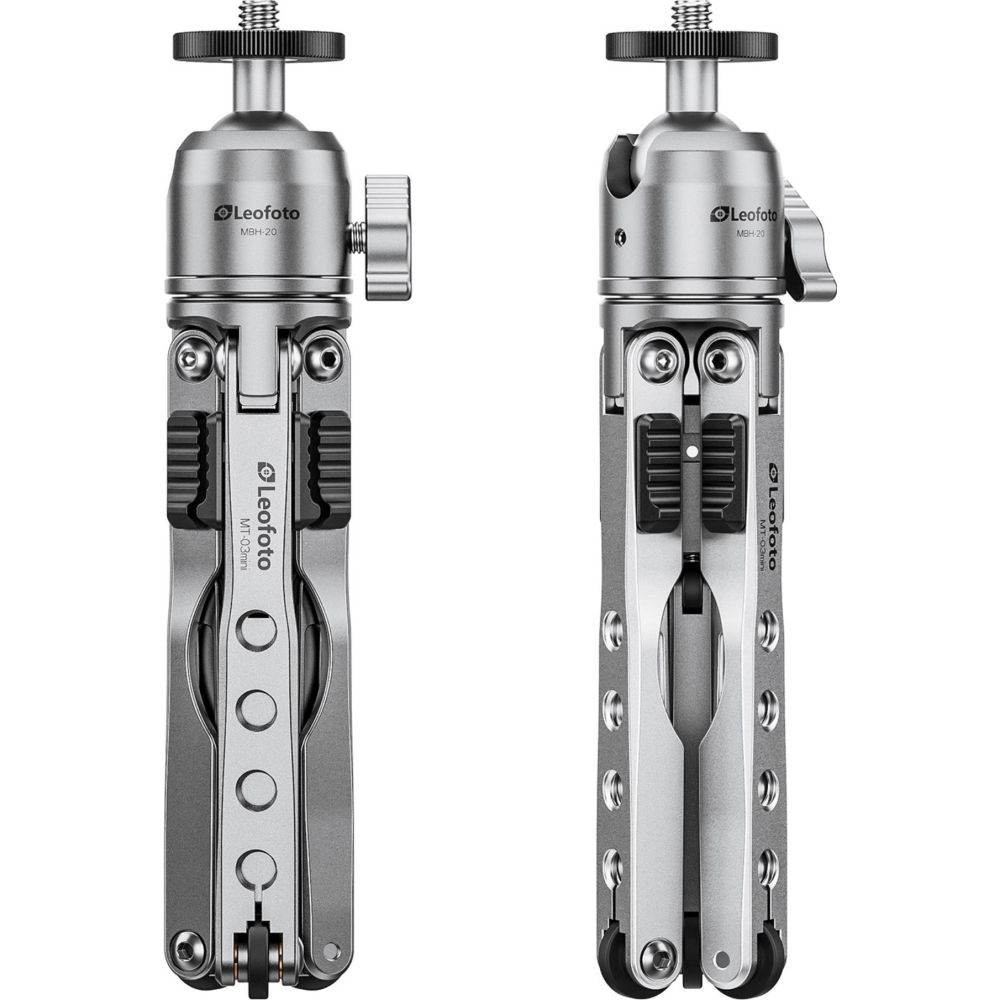 Leofoto MT-03mini Trépied de Table + rotule MBH-20 (argent)