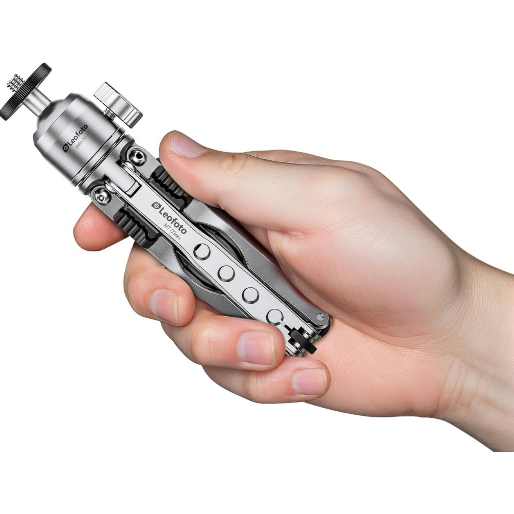 Leofoto MT-03mini Trépied de Table + rotule MBH-20 (argent)