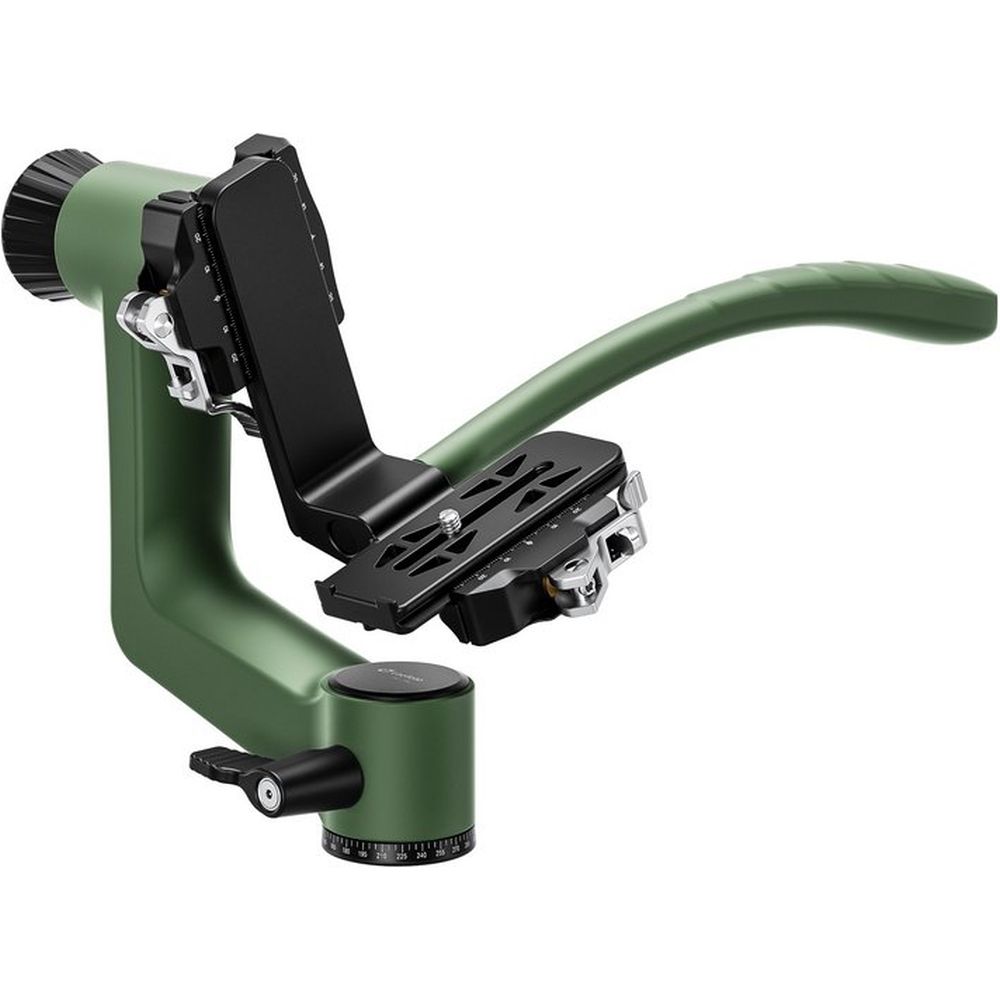 Leofoto PG-3SL Carbonfaser-Gimbalkopf mit langem Griff – grün