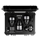DZOFilm Pavo 2x Kit de 3 objectifs anamorphiques 65mm/180mm T2.8, 135mm T2.5 - Revêtement neutre - Monture PL&EF (mètre)