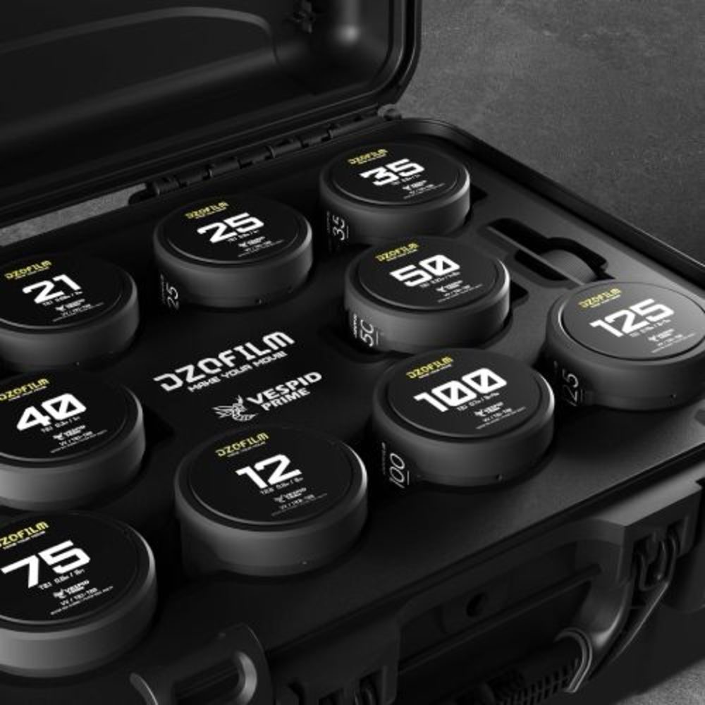 DZOFilm Vespid Prime Kit de 10 objectifs Cine - 21/25/35/40/50/75/100/125mm T2.1 + 12/16mm T2.8