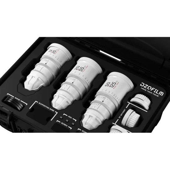 DZOFilm Pictor Zoom Kit 3 objectifs 12-25/20-55/50-125 T2.8 – Blanc