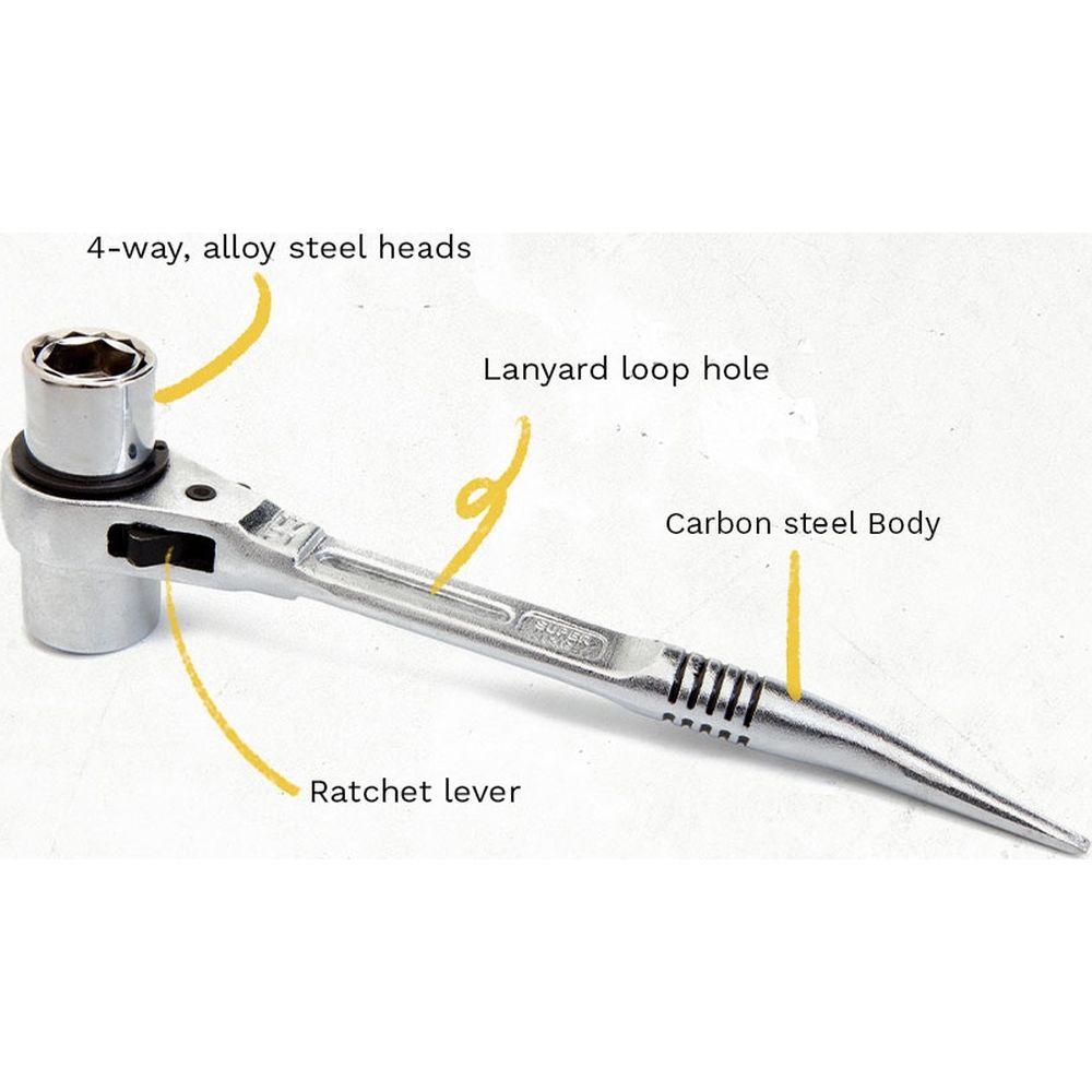 Dirty Rigger 4-in-1 Podger Ratschenschlüssel (metrisch)