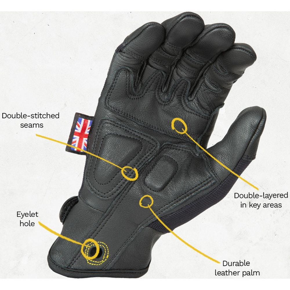 Dirty Rigger Gants en Cuir Poignée 3.0 à doigts complets XXL