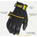 Dirty Rigger Gants en Cuir Poignée 3.0 à doigts complets, taille L