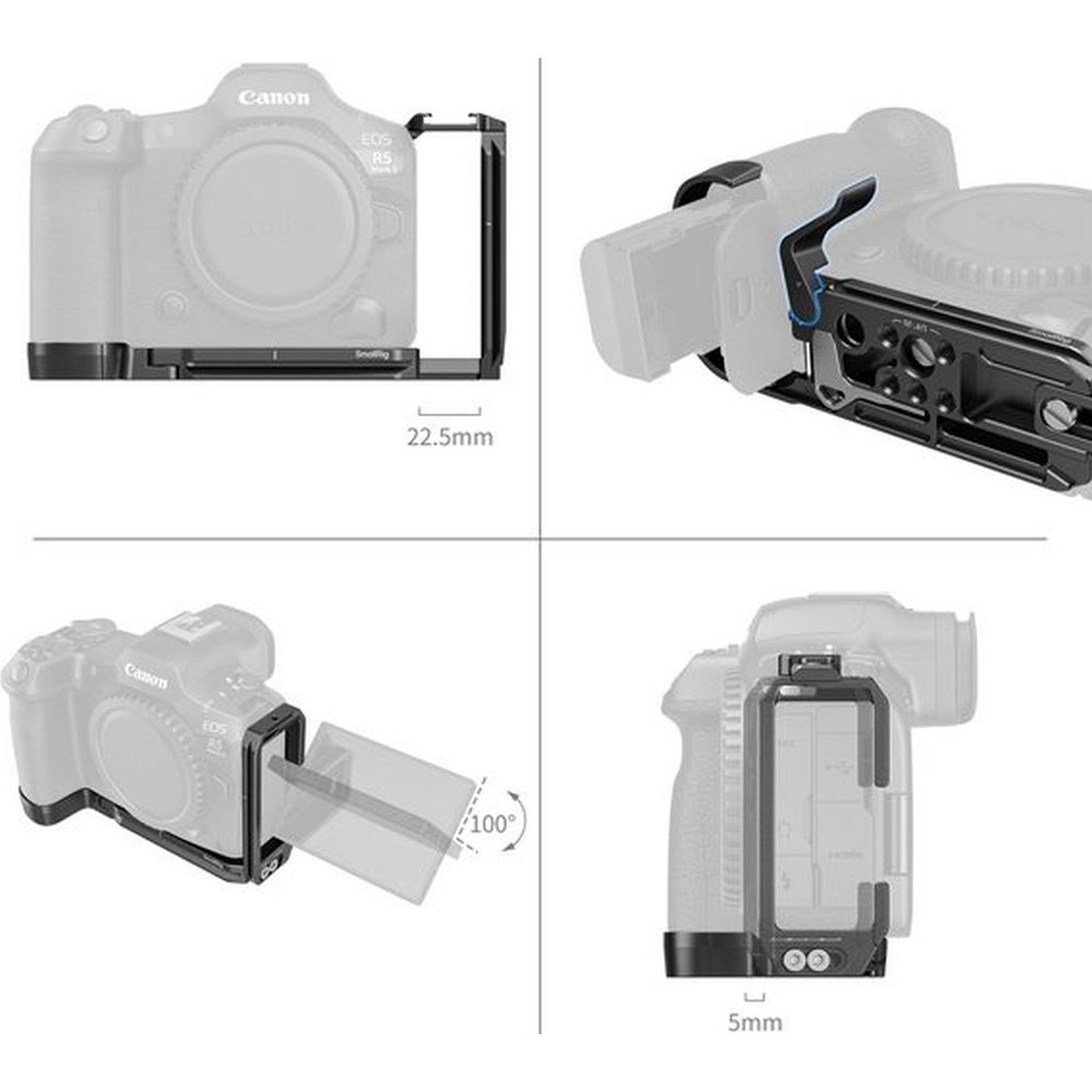 SmallRig 4983B Plaque de Montage en L pour Canon EOS R5 Mark II