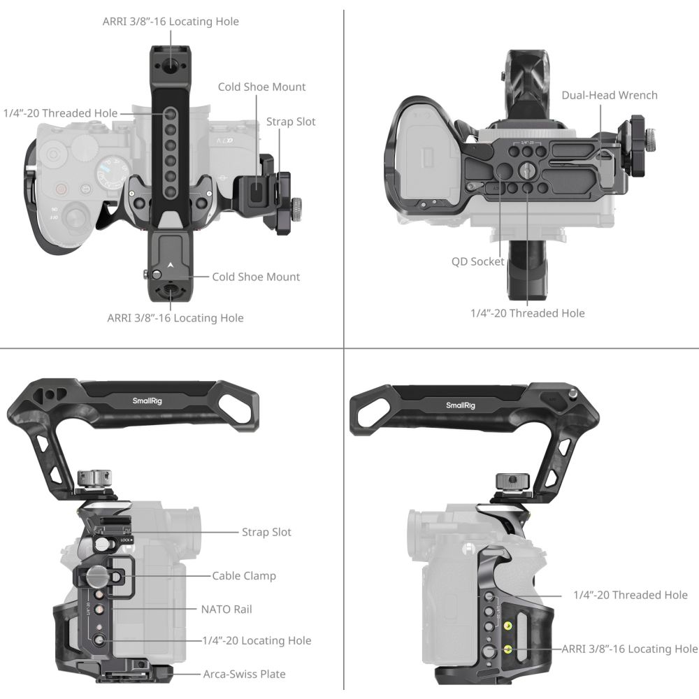SmallRig 6031 Advanced „Rhinoceros“ Cage Kit für Sony Alpha 7 V / 7R V / 7 IV