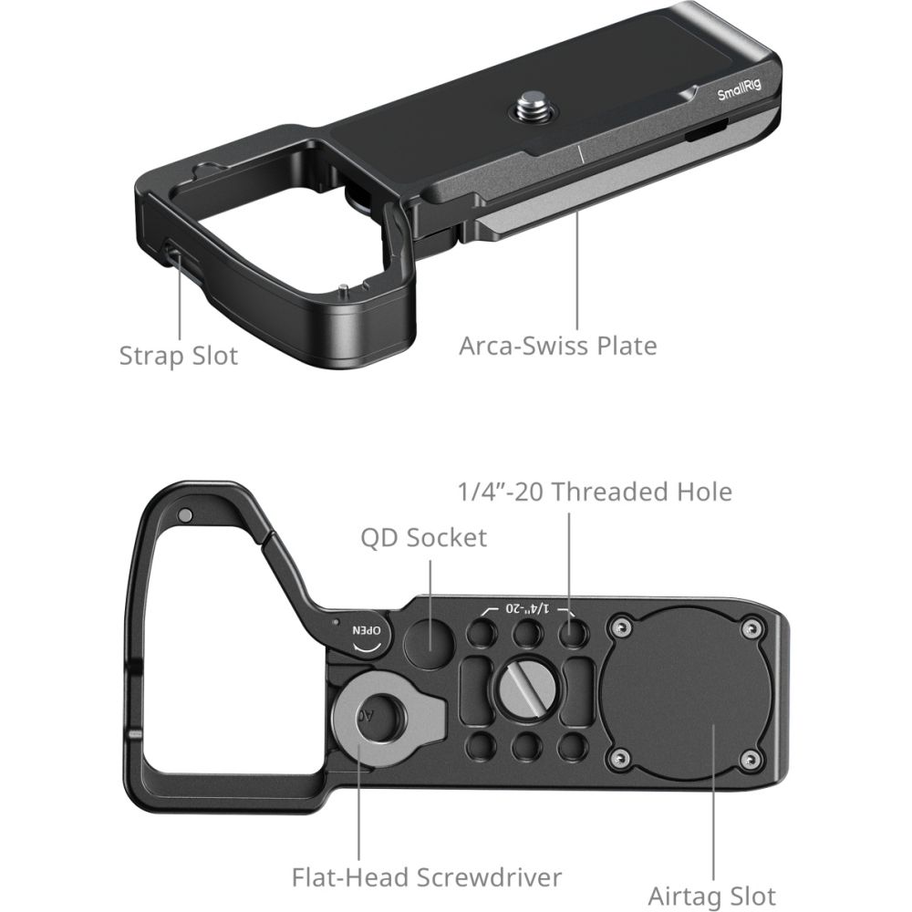 SmallRig 6033 Plaque de base avec emplacement pour AirTag pour Sony Alpha 7 V / 7R V / 7 IV