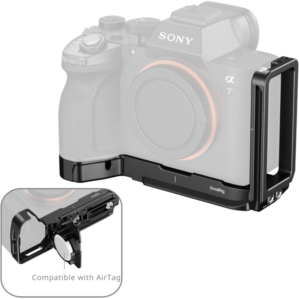 SmallRig 6034 Plaque de Montage en L avec Emplacement pour AirTag pour Sony Alpha 7 V / 7R V / 7 IV