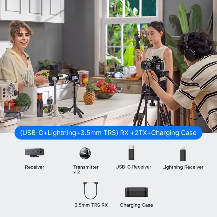 Boya BOYALINK 3-01 Button-Sized Wireless Microphone Set