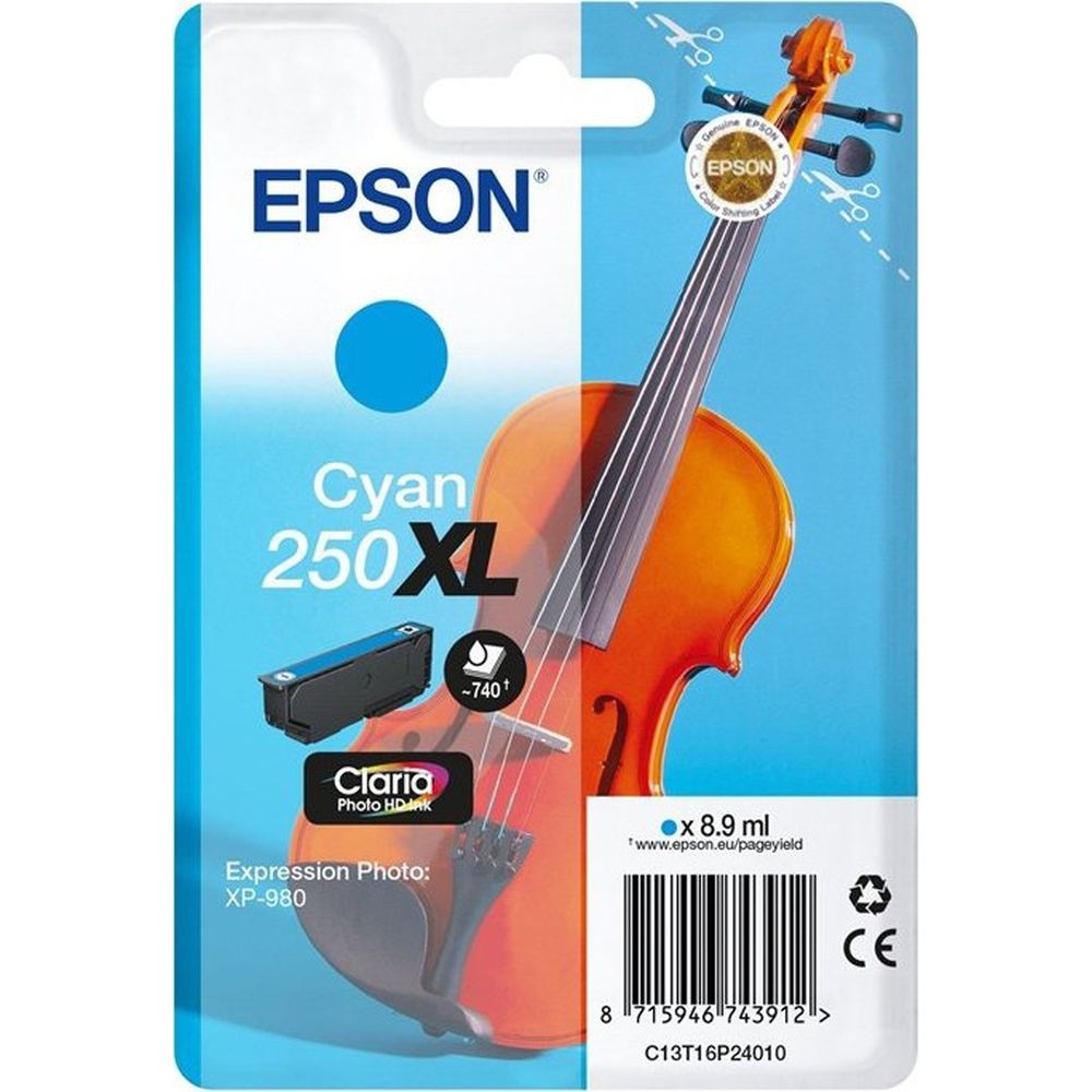 Epson Cartouche d'encre cyan 250XL en sachet individuel