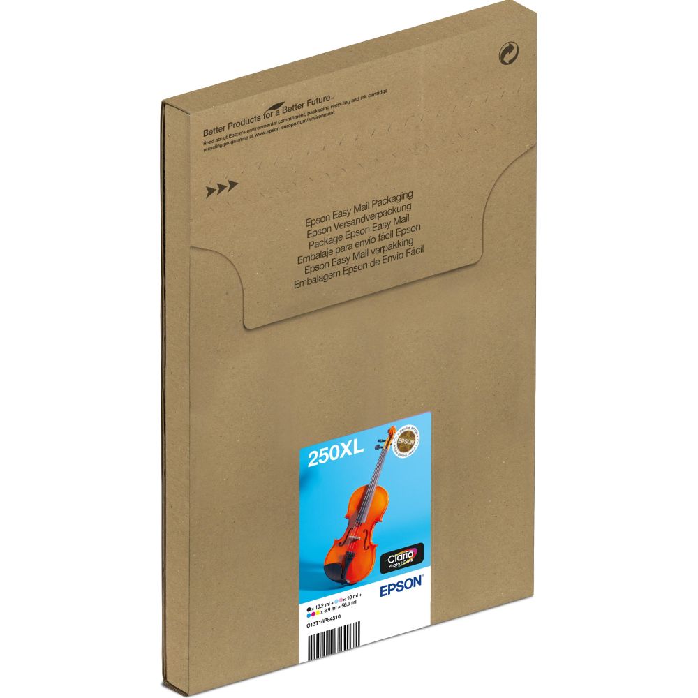 Epson - Pack multiple de 6 cartouches d'encre 250XL couleur, envoi facile par courrier