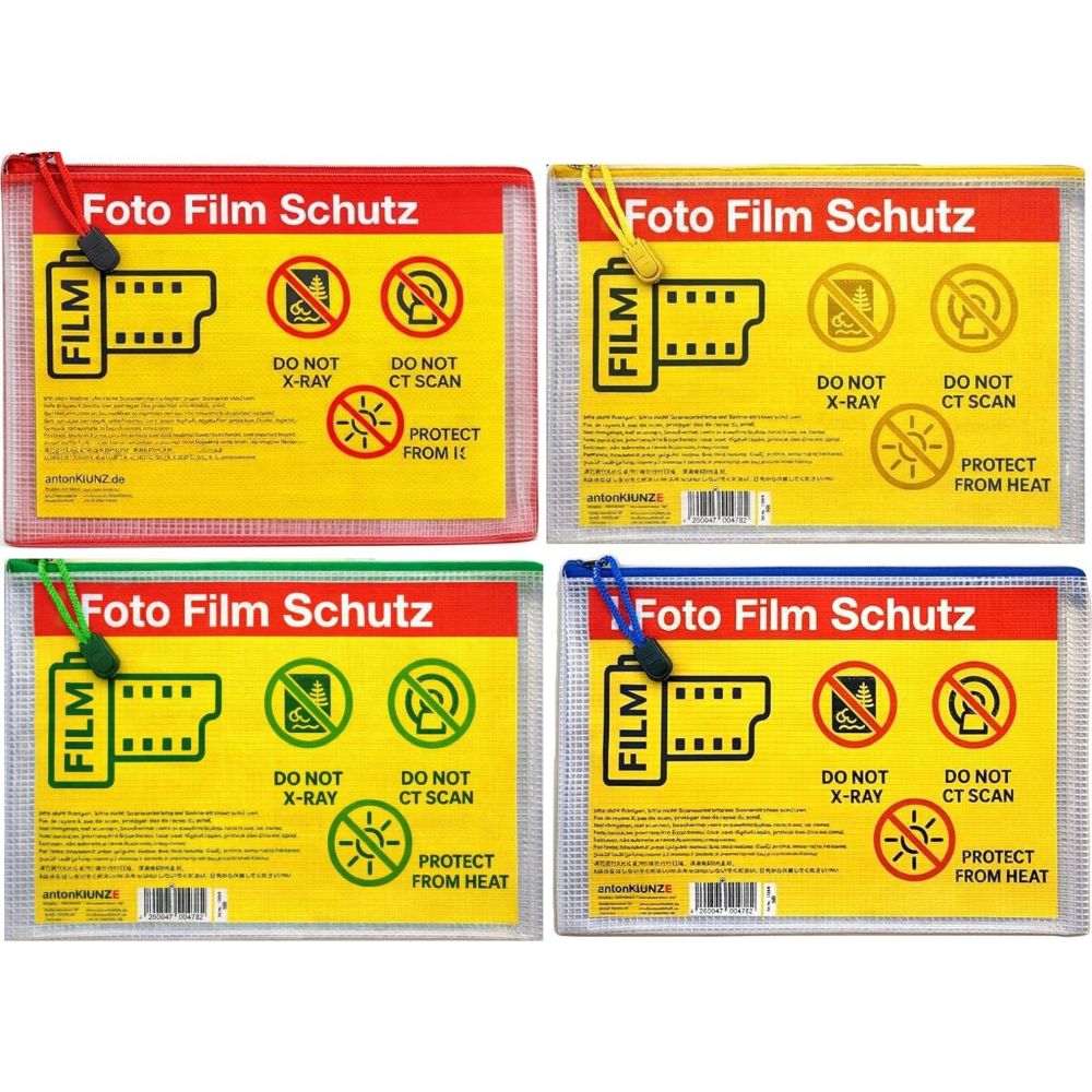 Domke Filmguard Foto-Filmschutz A5 Tasche für 10 x 35mm / 120 Film 4er-Pack - Blau, Grün, Rot, Gelb