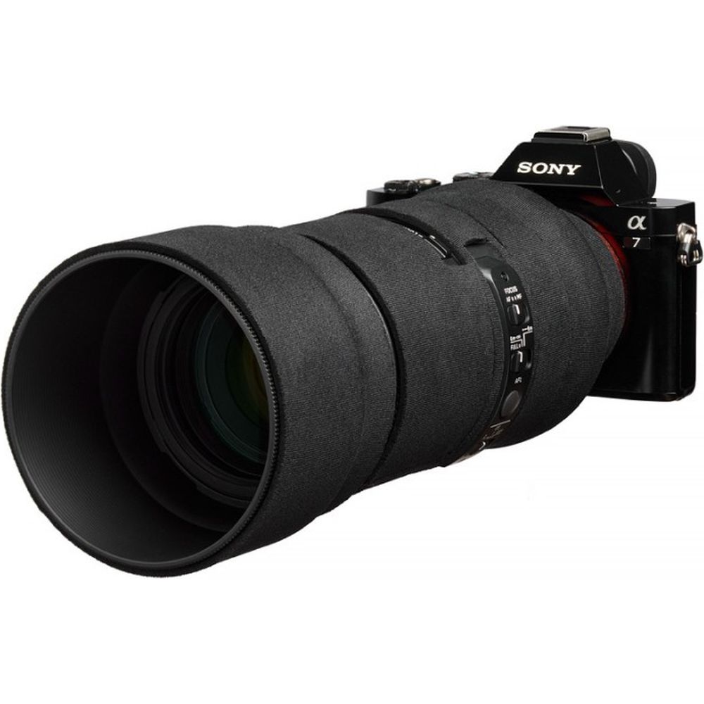 easyCover Objektivschutzhülle Eiche für Sigma 100-400mm f/5-6.3 DG DN OS | C (Sony E / Leica L) Schwarz