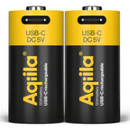 Aqiila CR123A USB-C Batterie Rechargeable 3V 750mAh Li-Ion (2x)