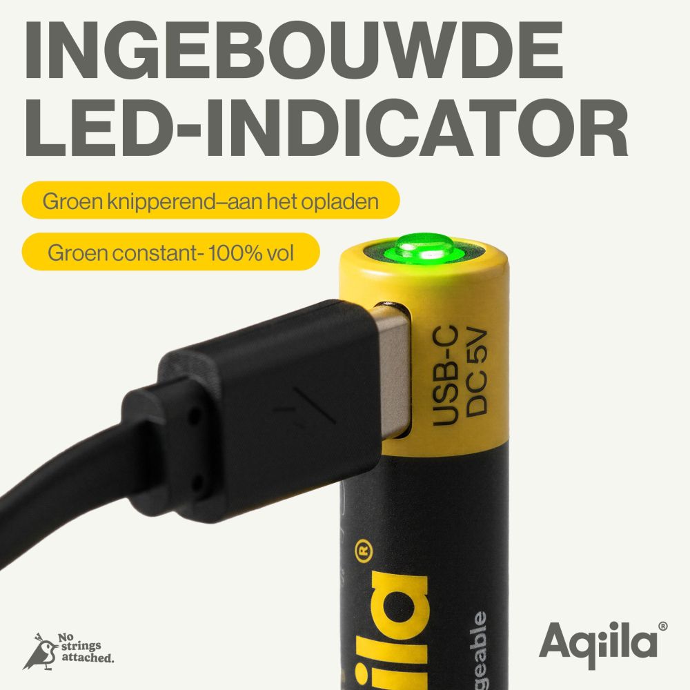 Aqiila AAA USB-C Piles rechargeables 1,5 V 600 mAh Li-Ion (x4)