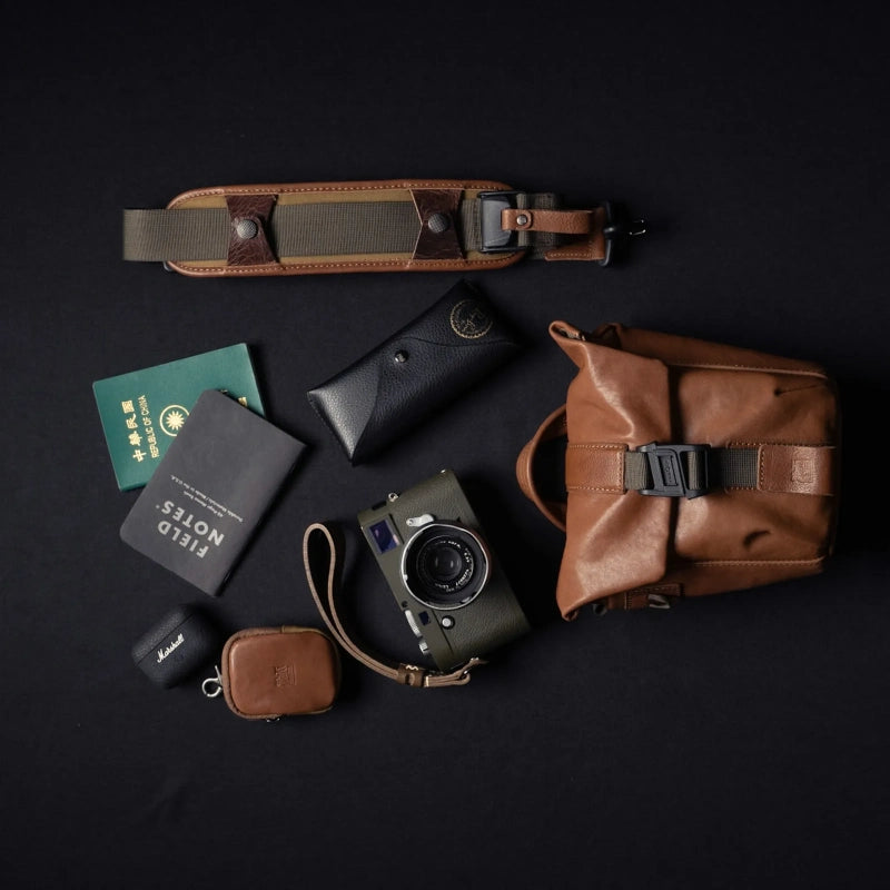 Wotancraft Pilot Travel Kamera Bag 2L – Braunes Leder