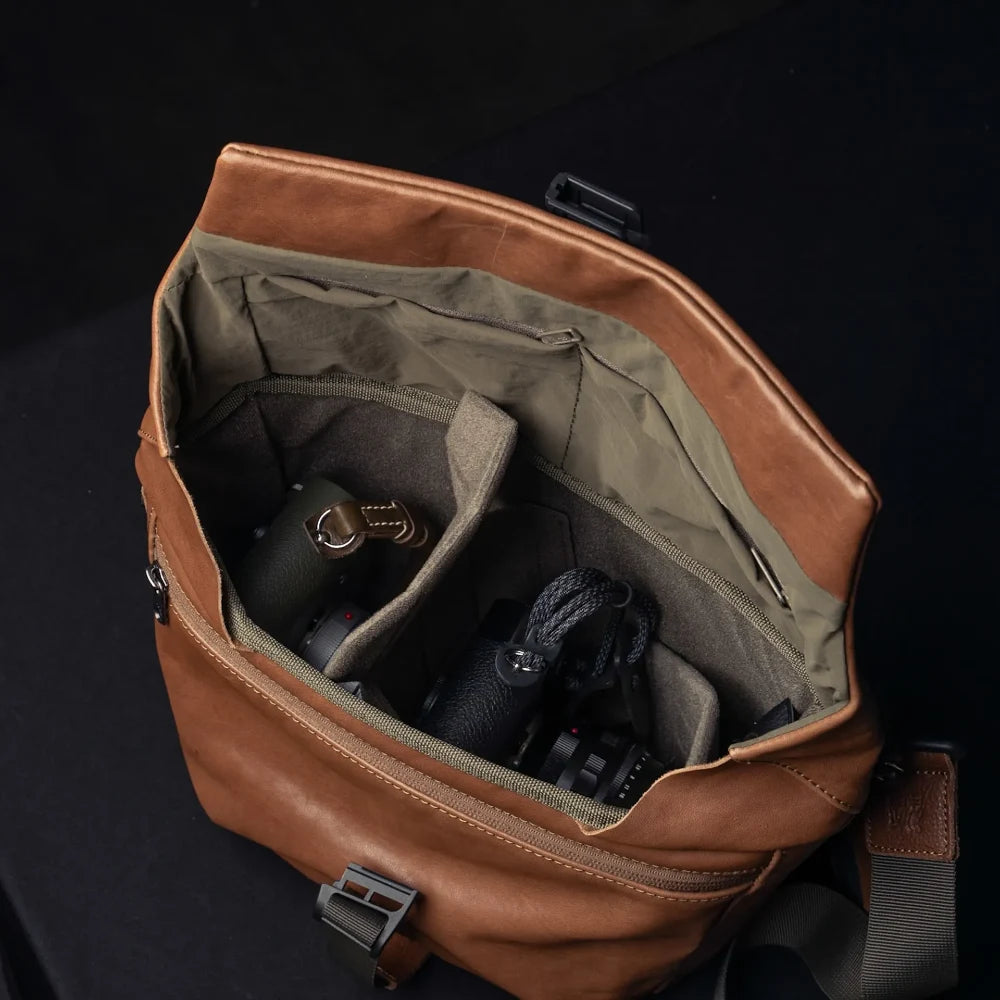 Wotancraft Pilot Travel Camera Bag 7L – Cuir Marron