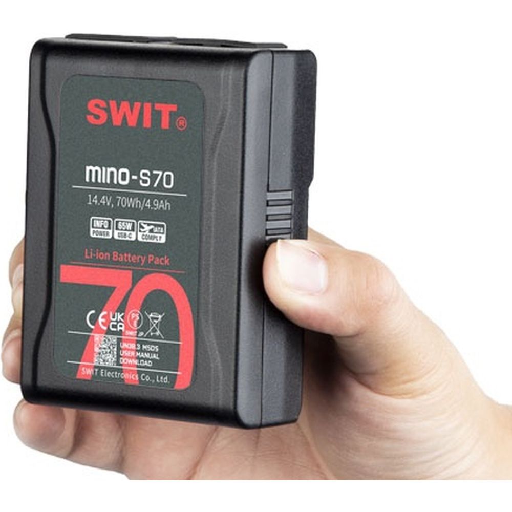SWIT Mino-S70 USB-C 70Wh Mini-Akku im Taschenformat, USB-A/USB-C/D-Tap, V-Mount