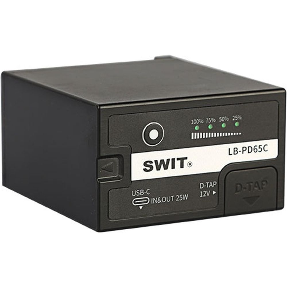 Der SWIT LB-PD65C 65Wh D-Type DV-Akku mit 12V D-Tap und USB-C ist Panasonic-kompatibel